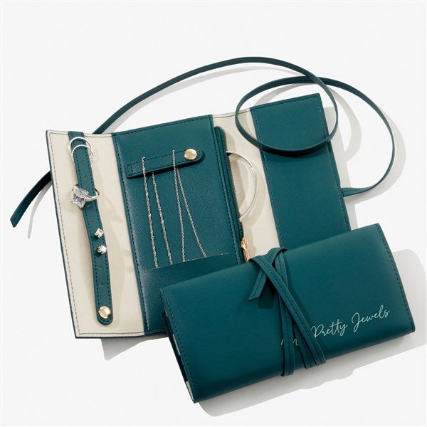 Yours Truly Personalized Leatherette Jewelry Roll  - 57463