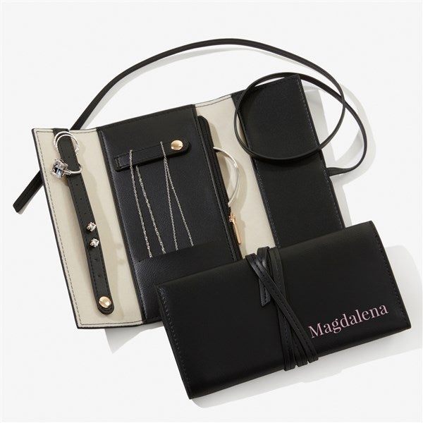 Yours Truly Personalized Leatherette Jewelry Roll  - 57463