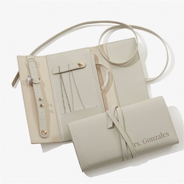 Yours Truly Personalized Leatherette Jewelry Roll  - 57463