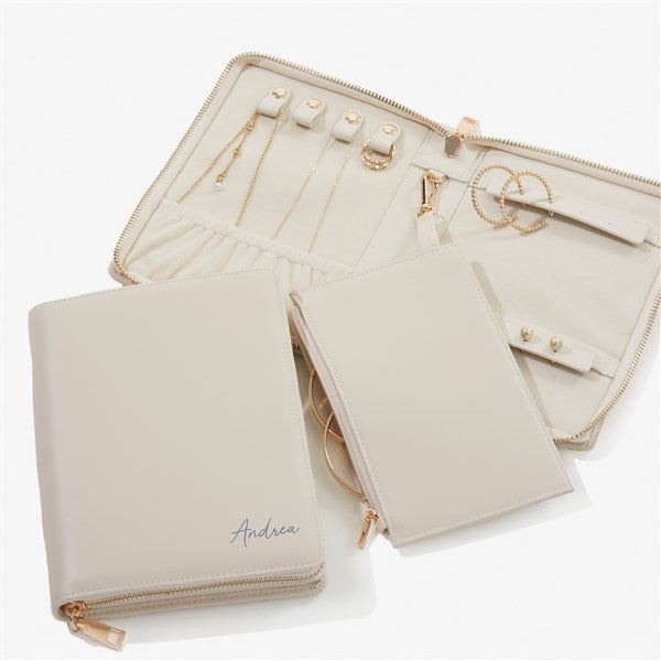 Yours Truly Personalized Leatherette Bifold Jewelry Case  - 57466