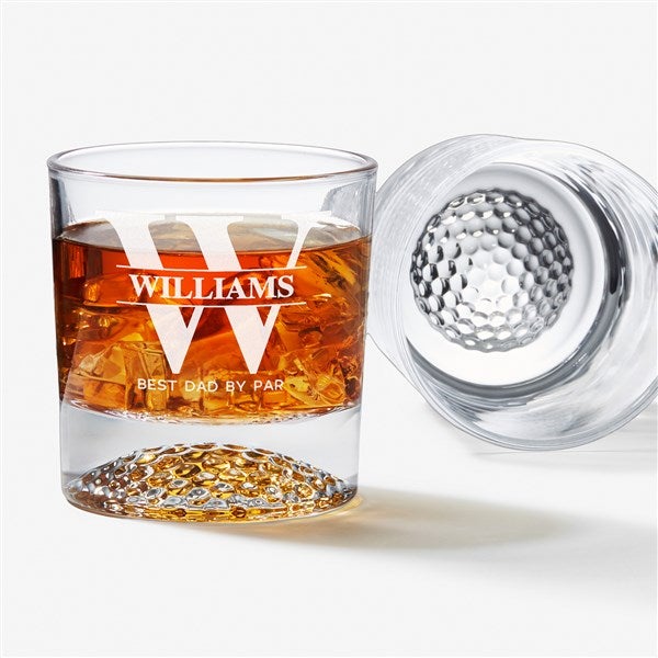 Lavish Last Name Engraved Old Fashioned Golf Whiskey Glass - 57631