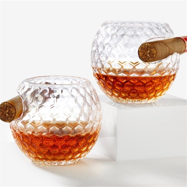 Golf Ball Cigar Cocktail Glasses - Set of 2 - 57638