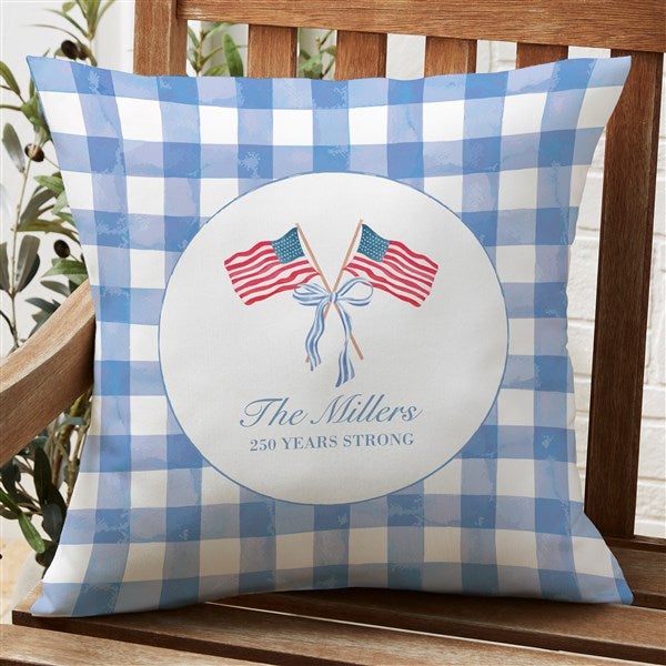 Watercolor Freedom Personalized Outdoor Throw Pillow - 57653