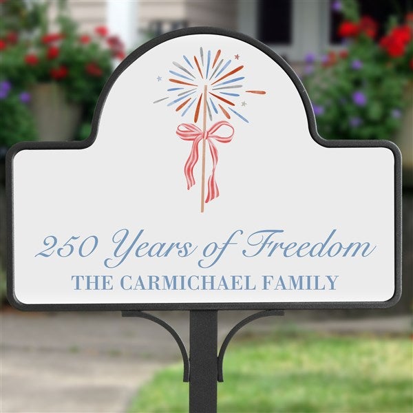 Watercolor Freedom Personalized Magnetic Garden Sign - 57654
