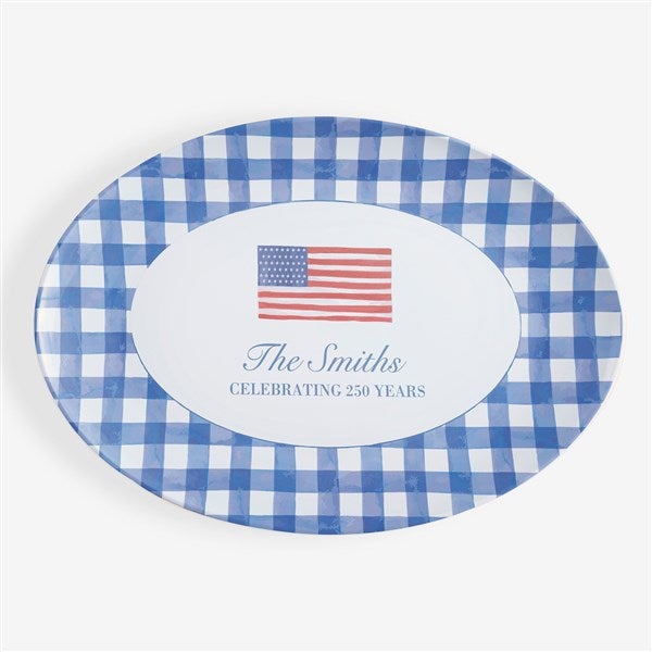 Watercolor Freedom Personalized Oval Polymer Platter  - 57656