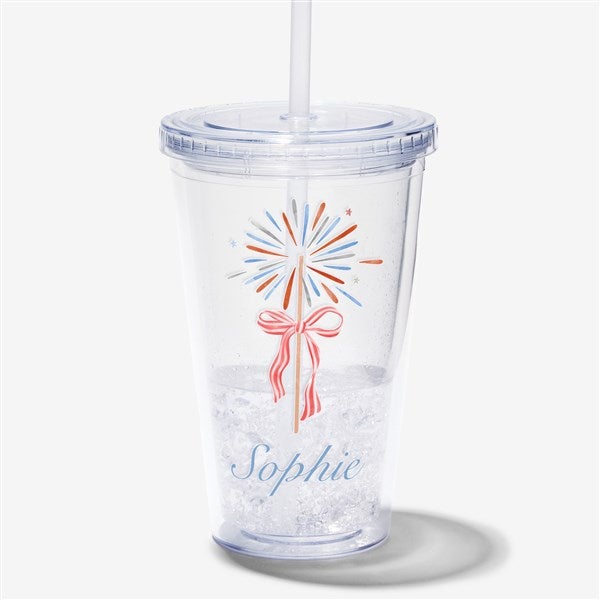 Watercolor Freedom Personalized 17 oz. Acrylic Insulated Tumbler - 57657