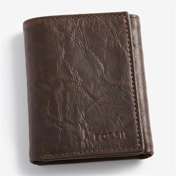 Engraved Fossil Brown Ingram Trifold Wallet - 57724