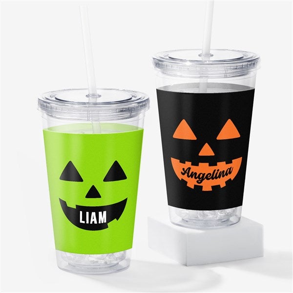 Pick a Face Pumpkin Personalized 17 oz. Insulated Acrylic Tumbler - 57854
