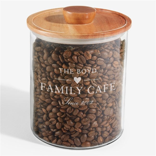Personalized Glass Container with Acacia Lid by Nikki Boyd - 58161
