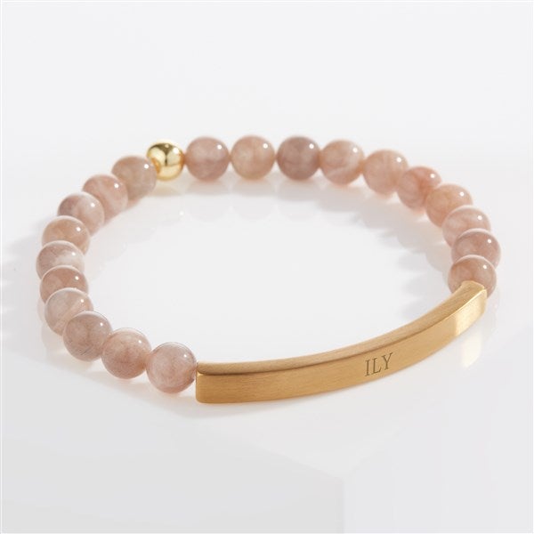 Initials Semi Precious Stone Engravable Beaded Bracelets - 58273