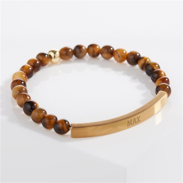 Initials Semi Precious Stone Engravable Beaded Bracelets - 58273