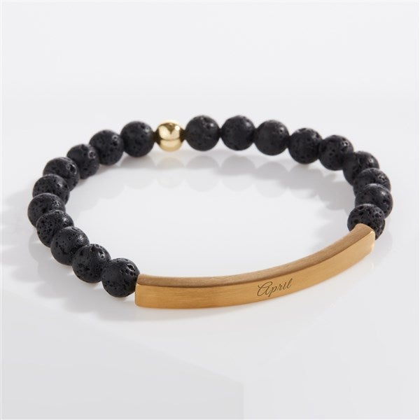 Date Semi Precious Stone Engravable Beaded Bracelets - 58279