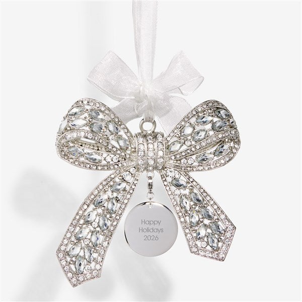Engraved Jeweled Bow Ornament - 58294