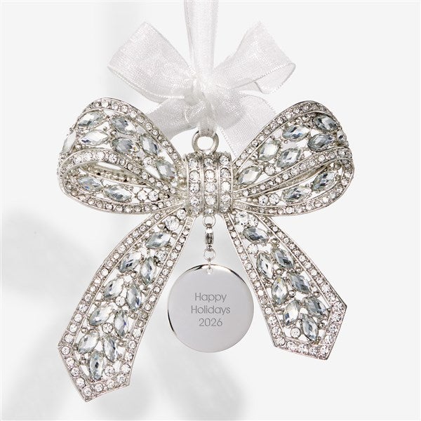 Engraved Jeweled Bow Ornament - 58294