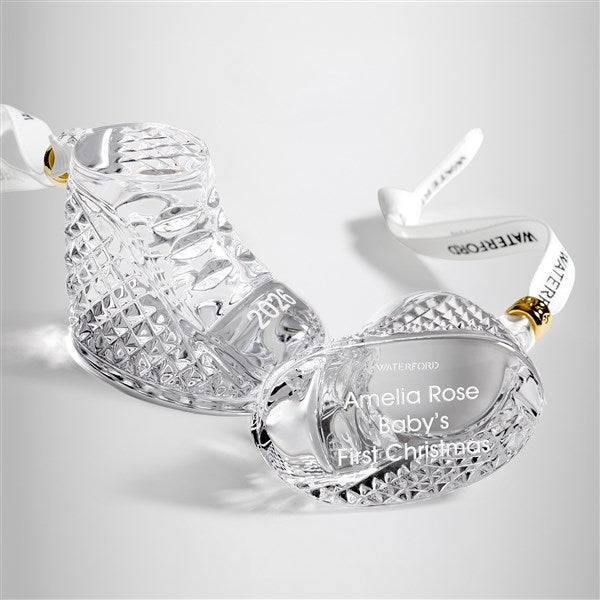 Etched Waterford Baby Bootie Ornament - 58296