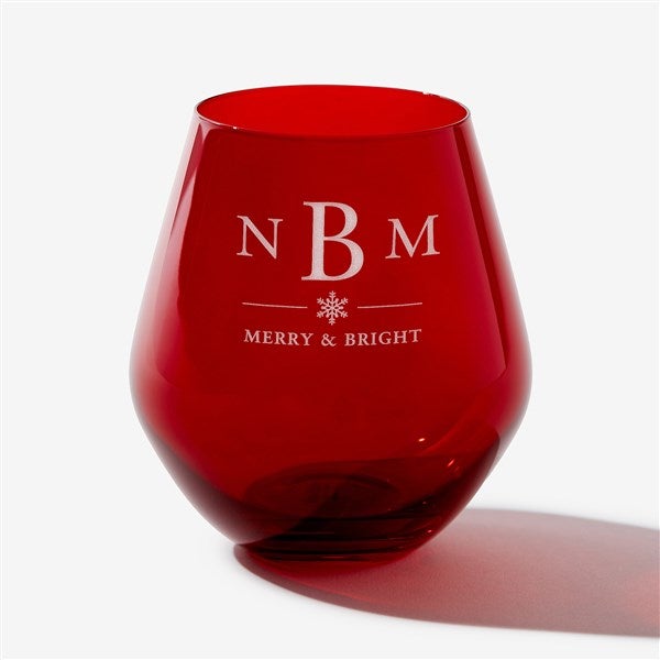 Engraved Red Stemless Wine Glass by Nikki Boyd - 58614