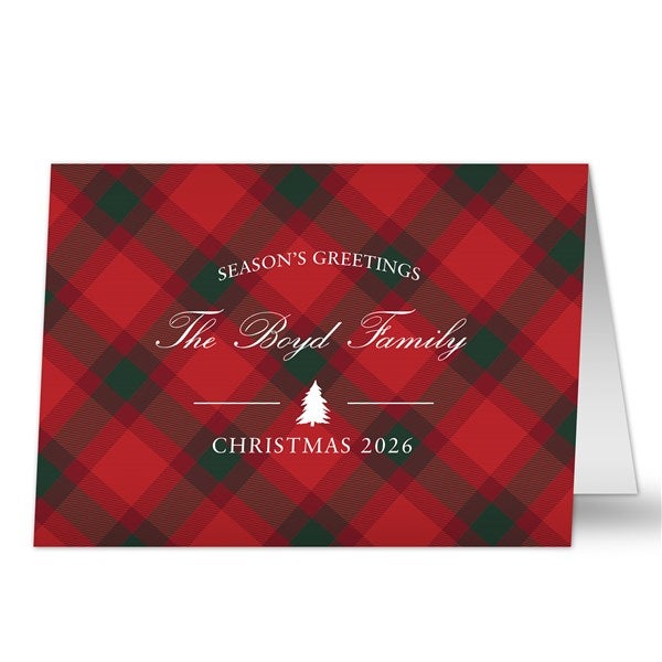 Personalized Tartan Plaid 5x7 Holiday Card by Nikki Boyd - 58624