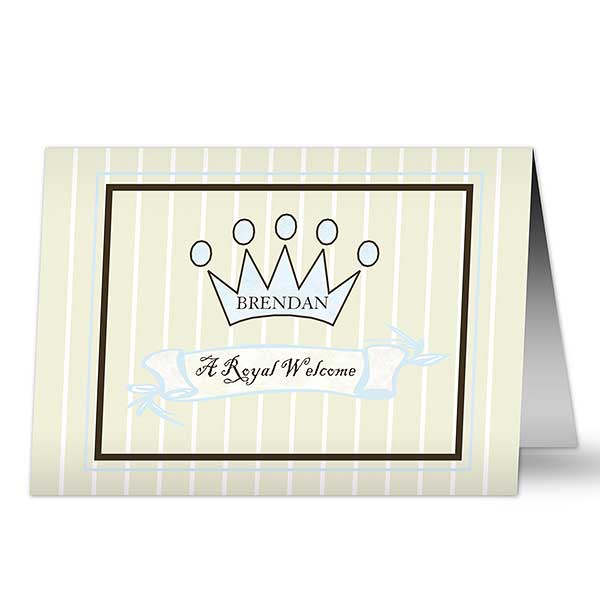 Personalized New Baby Greeting Cards - Royal Welcome - 7493