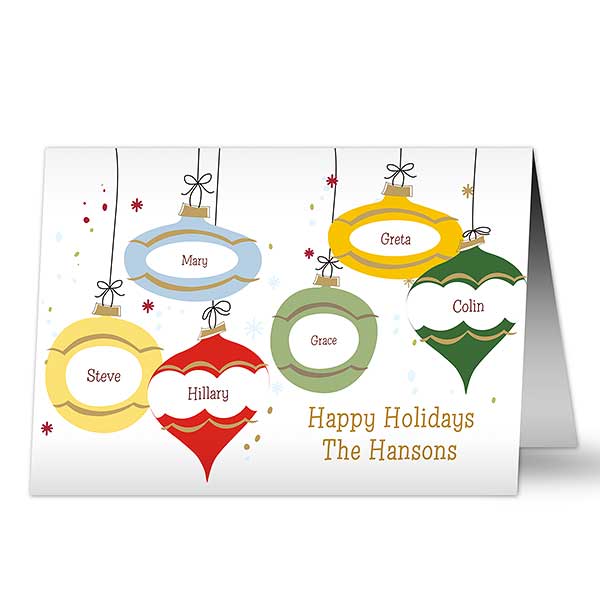 Personalized Christmas Ornaments Holiday Greeting Cards - 9242