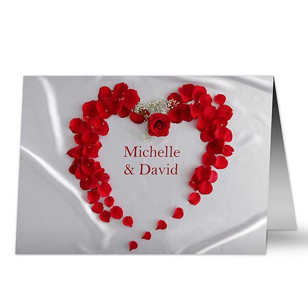 Personalized Greeting Cards - Heart of Roses - 9683