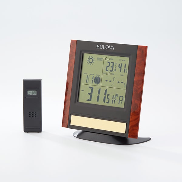 Engraved Bulova Forecaster Recognition Digital Clock
