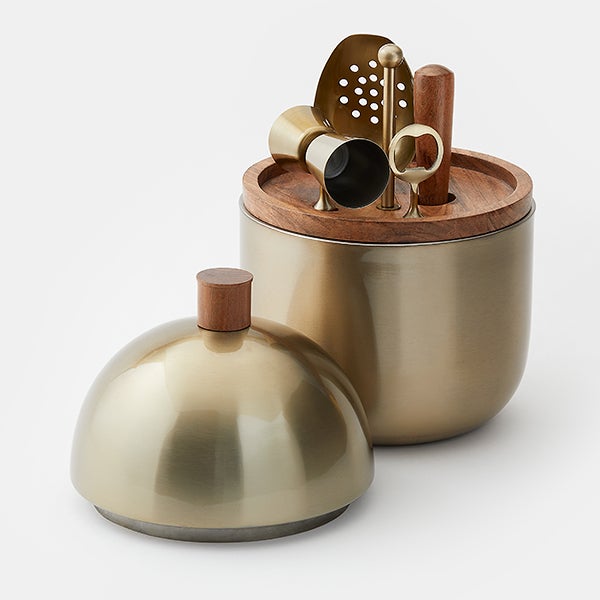 Engraved Lenox Gold Monogram Bar Set