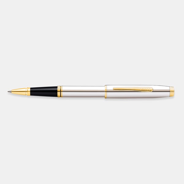 CROSS Ballpoint Pen Coventry Free Engraving Black Ink Chrome Gold