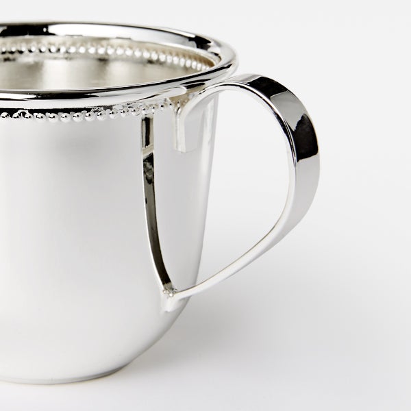 Engraved Silver Beaded Baby Cup