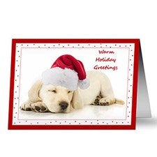 Personalized Puppy Dog Holiday Greeting Card - 7476