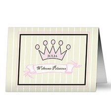 Personalized New Baby Greeting Cards - Royal Welcome - 7493