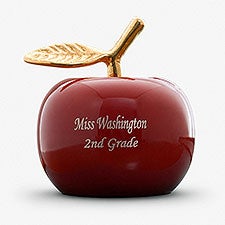 Personalized Red Apple Brass Teacher Bell - 8857
