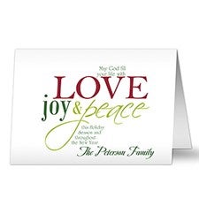 Words of Christmas Personalized Greeting Cards - 9243