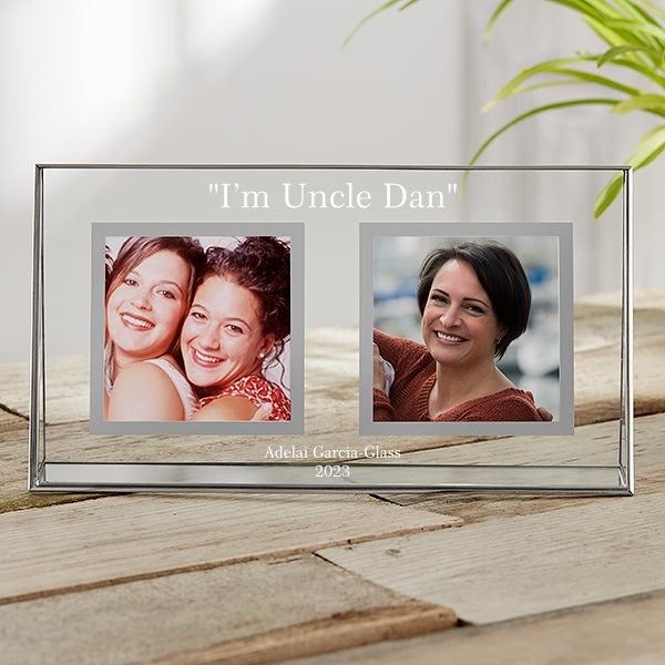 Engraved Anniversary Double Photo Glass Frame