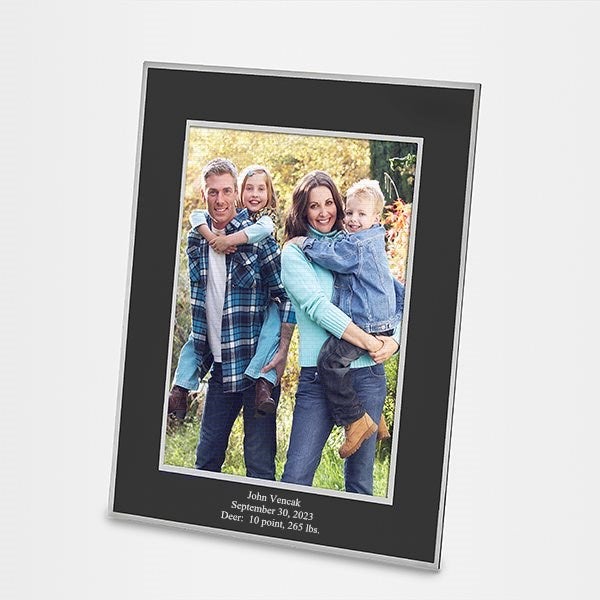 Engraved Flat Iron Black Picture Frame - Horizontal 8x10