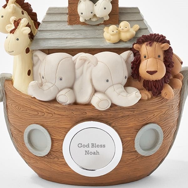 Engraved Noah's Ark Resin Coin Bank