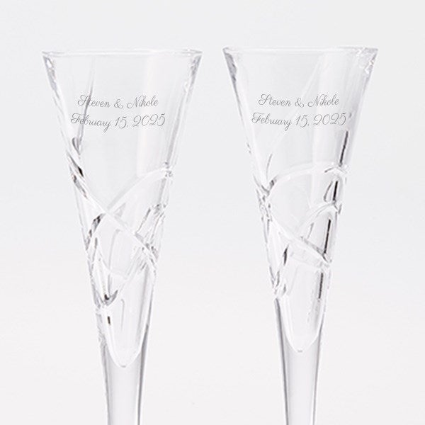 Ensemble De 2 Flûtes à Champagne En Métal Argenté - Label Emmaüs