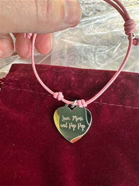 Personalized Friendship Bracelet with Heart Charm