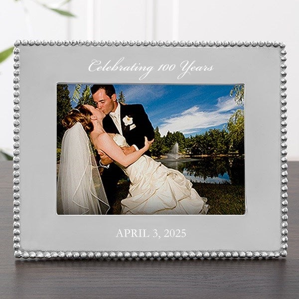 Personalized Wedding Picture Frames - Mariposa String of Pearls