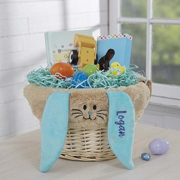 thumbnail image 2 of Personalized Easter Basket With Bunny Ears - Custom Name Kids Easter Basket For Egg Hunts & Gifts 2 of 12