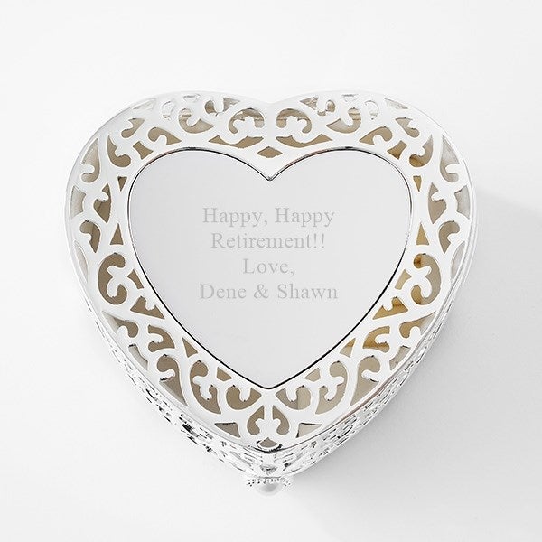 Engraved Scroll Heart Keepsake Box