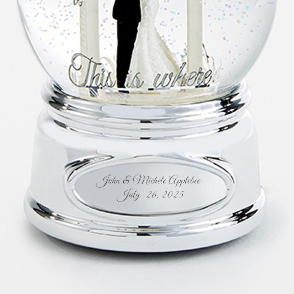 Engraved Wedding Couple Snow Globe