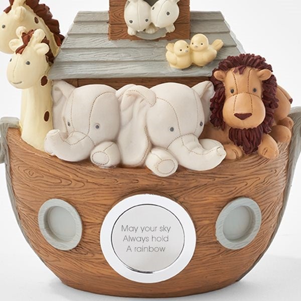 Engraved Noah's Ark Resin Coin Bank