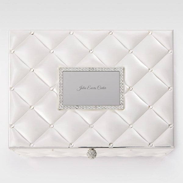 Engraved Diamond Quilted Keepsake Box