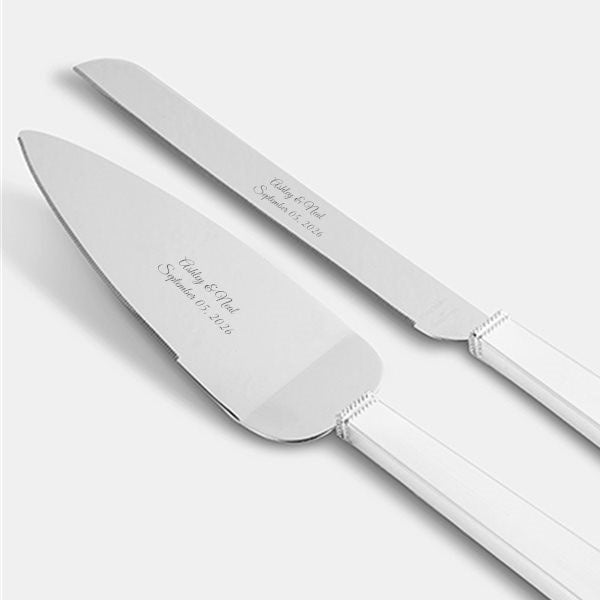 Engraved Wedgwood Vera Wang Love Knot Silver Server Set