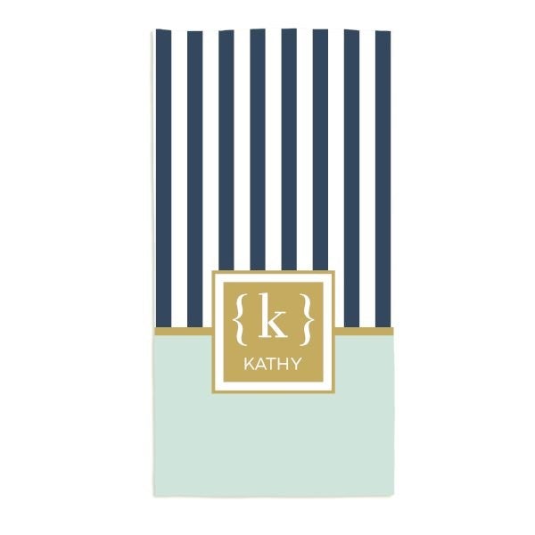 Classy Monogram Personalized Beach Towels