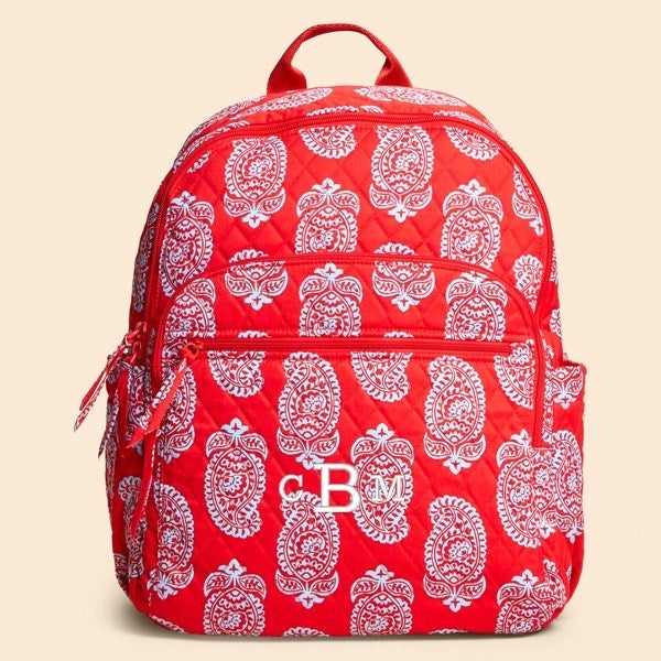 Vera Bradley Embroidered Iconic Paisley Bancroft Backpack-Goji Berry