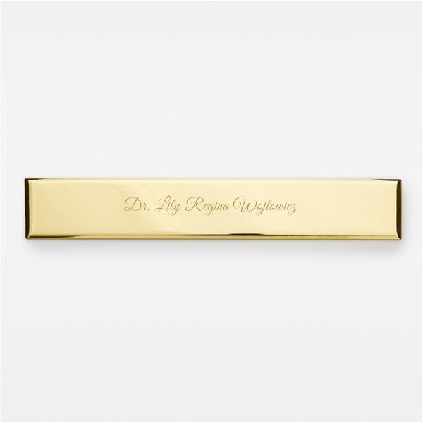 Engraved Gold Long Rectangle Plate by Nikki Boyd