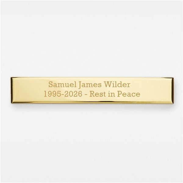 Engraved Gold Long Rectangle Plate by Nikki Boyd