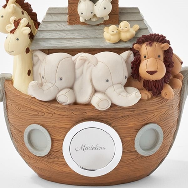 Engraved Noah's Ark Resin Coin Bank