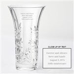 41603 - Vera Wang Engraved Crystal Leaf Vase for Weddings & Anniversaries